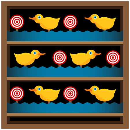 An image of a duck shooting gallery.のイラスト素材