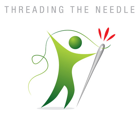 An image of a metaphor representing threading the needle.のイラスト素材