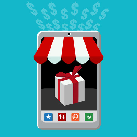 An image of a retail mobile purchase icon.のイラスト素材