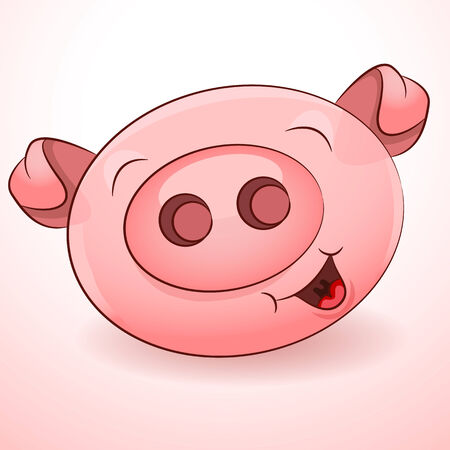 An image of a smiling pig character.のイラスト素材