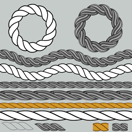 An image of a rope icon set.のイラスト素材