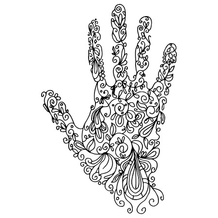An image of a palm - zentangle style.のイラスト素材