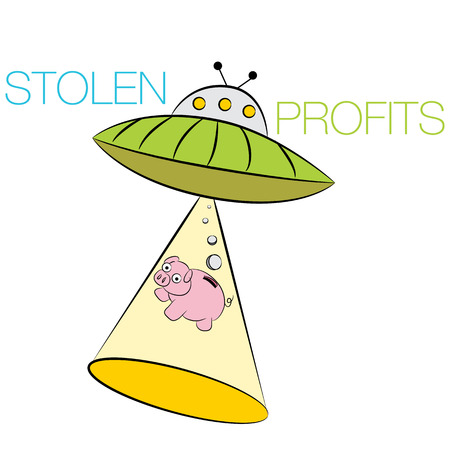 An image of a cartoon representing stolen profits for business.のイラスト素材
