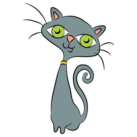 An image of a cute cartoon cat.のイラスト素材