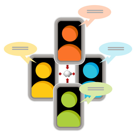 An image of a cloud network communication icon.のイラスト素材