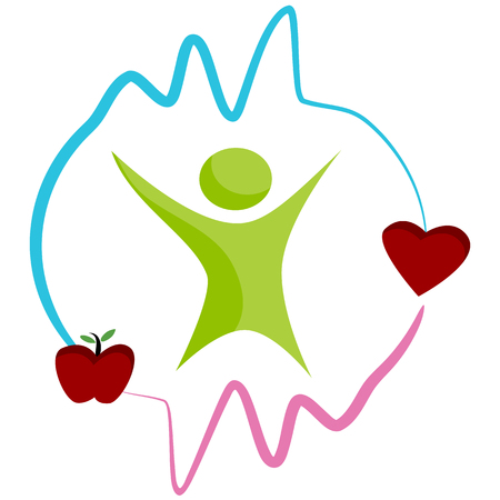 An image of a healthy heart by dieting abstract icon.のイラスト素材