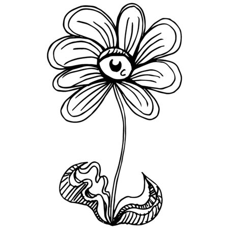 An image of a flower with an eyeball.のイラスト素材