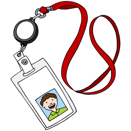 An image of a lanyard id identification badge.のイラスト素材