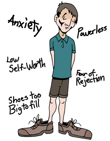 An image of a man having feelings of inadequacy.のイラスト素材