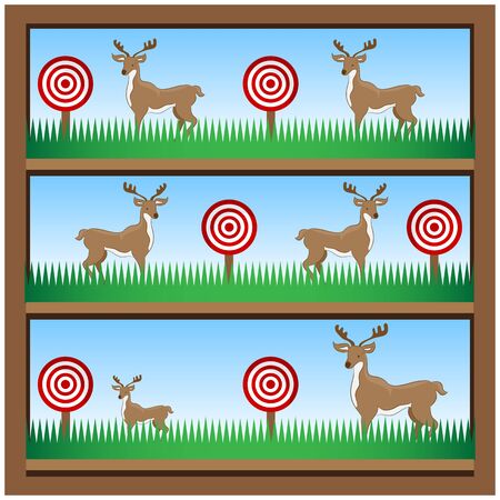 An image of deer hunting shooting gallery.のイラスト素材