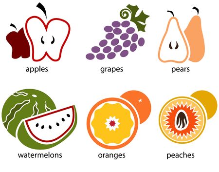 An image of a fruit food set.のイラスト素材