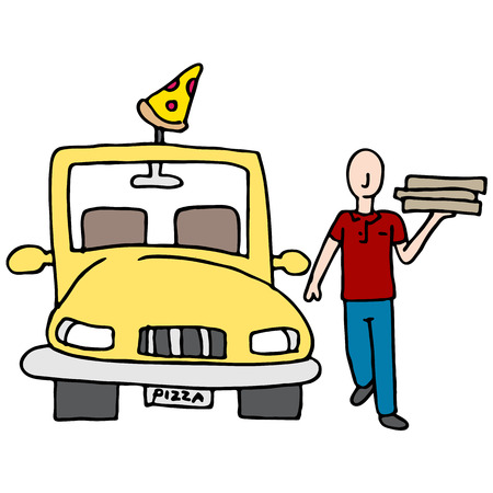An image of a Pizza Delivery Driver.のイラスト素材