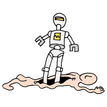 An image of a man who becomes a robot.のイラスト素材