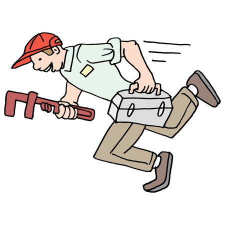 An image of a speedy running plumber.のイラスト素材