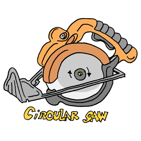 An image of a circular saw power tool.のイラスト素材