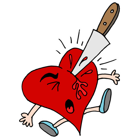 An image of a stabbed in the heart metaphor.のイラスト素材