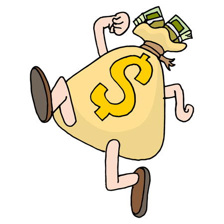 An image of a runaway savings moneybagのイラスト素材