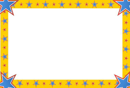 An image of a circus star square frame emblem.のイラスト素材