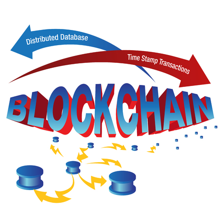 An image of a blockchain chart.のイラスト素材