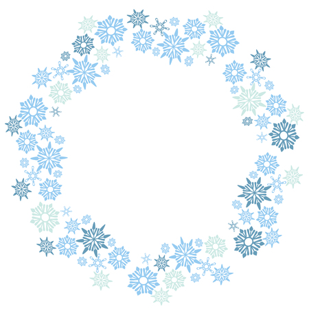 An image of a large snowflake circle pattern.のイラスト素材