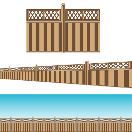 An image of a Privacy Fence property line Pattern Set.のイラスト素材