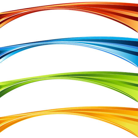 An image of a Swirling Vibrant Color Curve Wave Banner Set.のイラスト素材