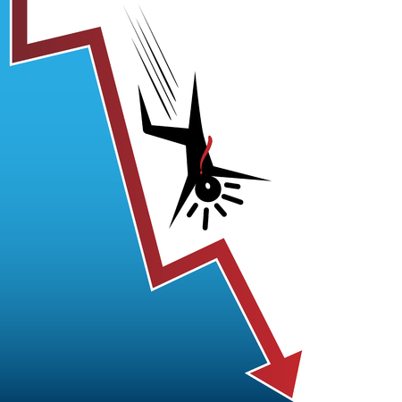 An image of a Falling Stock Market crash with businessman.のイラスト素材