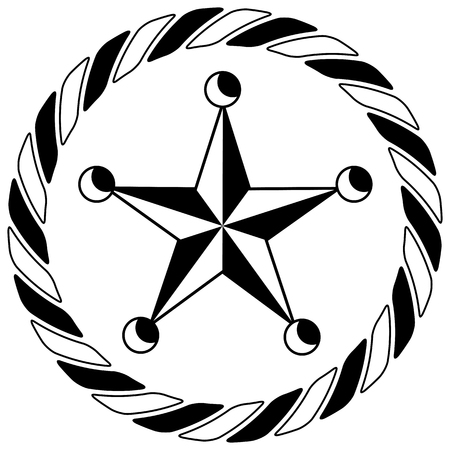 An image of a Sheriff Western Star Rope Circle Icon.のイラスト素材