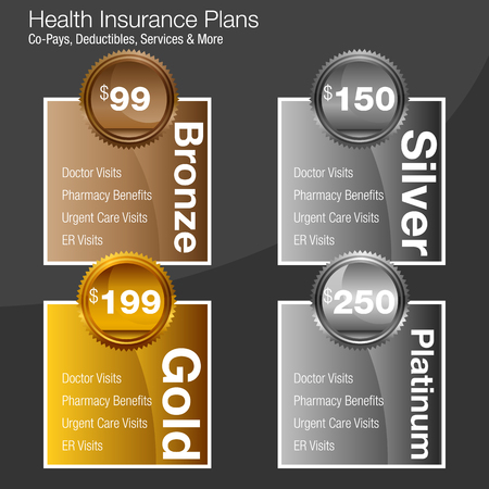 An image of a health insurance plan chart.のイラスト素材