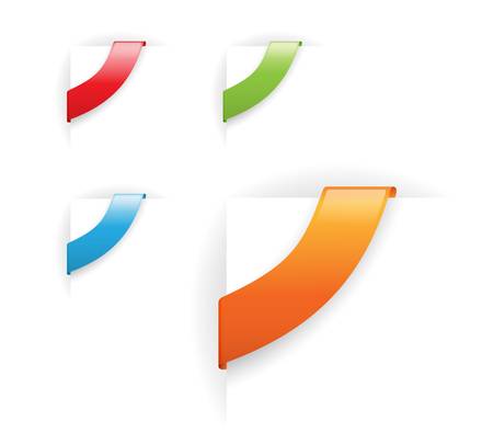 colorful corner ribbons without textのイラスト素材