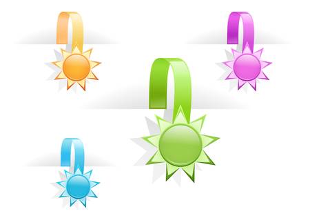 vector set of multicolored glossy tag labelsのイラスト素材