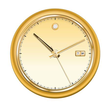 Vector illustration of gold shiny clockのイラスト素材
