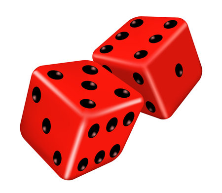 illustration of two red dice