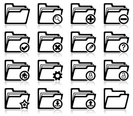 Set of folder management and administration iconsのイラスト素材