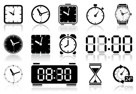 Clocks icon set. illustration of different clock web iconsのイラスト素材