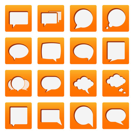 Vector set of speech bubbles with inner shadowsのイラスト素材