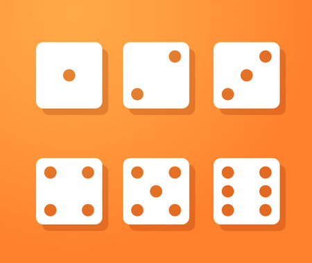 Set of flat dice iconsのイラスト素材