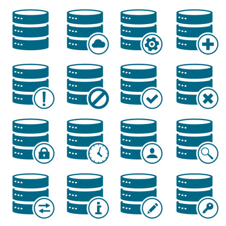 Set of database (DB) iconsのイラスト素材