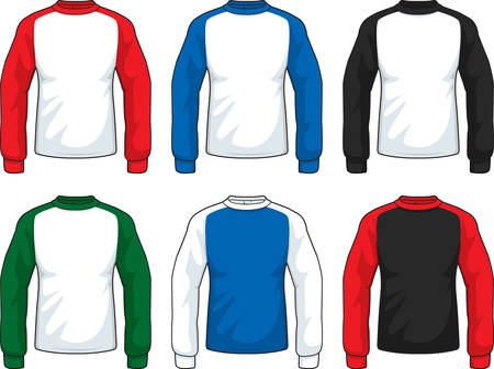 A variety of different colored long sleeve shirts.のイラスト素材