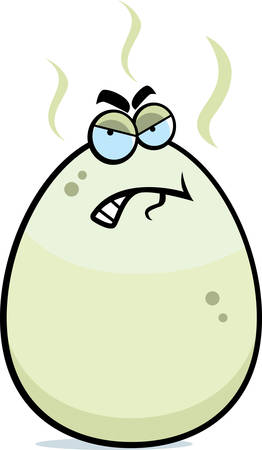 A cartoon rotten egg with an angry expression.のイラスト素材