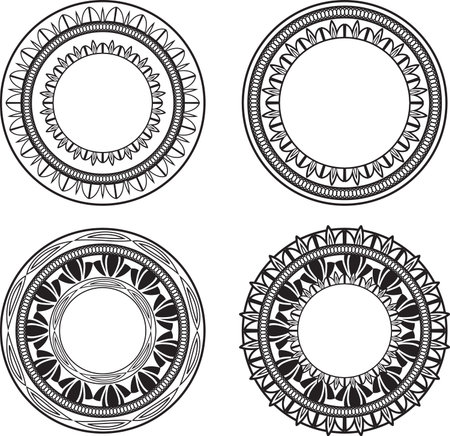 A group of ornate circle designs.のイラスト素材