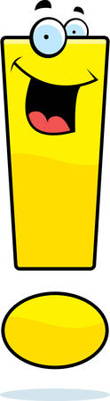A cartoon exclamation point smiling and happy.のイラスト素材