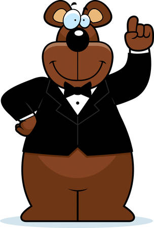 A cartoon illustration of a bear in a tuxedo.のイラスト素材