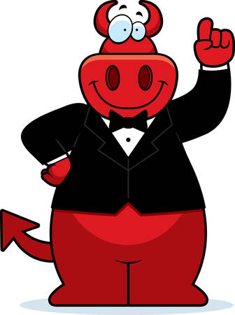 A cartoon illustration of a devil in a tuxedo.のイラスト素材
