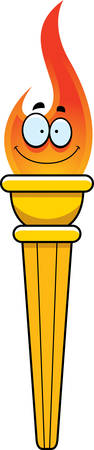 A cartoon illustration of and sports competition torch happy and smiling.のイラスト素材