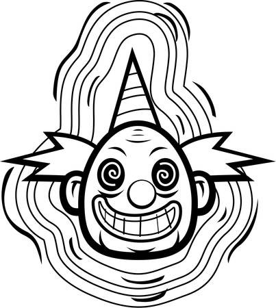 A cartoon evil looking clown smiling.のイラスト素材