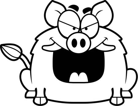 A cartoon illustration of an evil looking boar.のイラスト素材