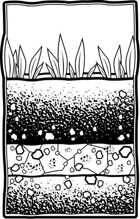 An illustration of a cross section of underground.のイラスト素材