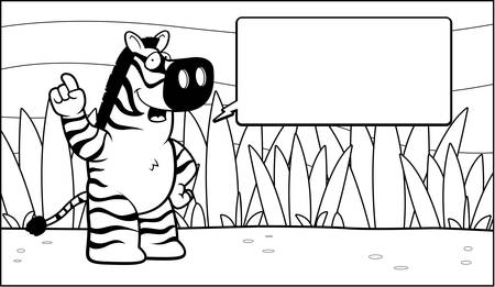 A happy cartoon zebra talking and smiling.のイラスト素材