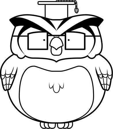 A cartoon owl dressed as a professor.のイラスト素材